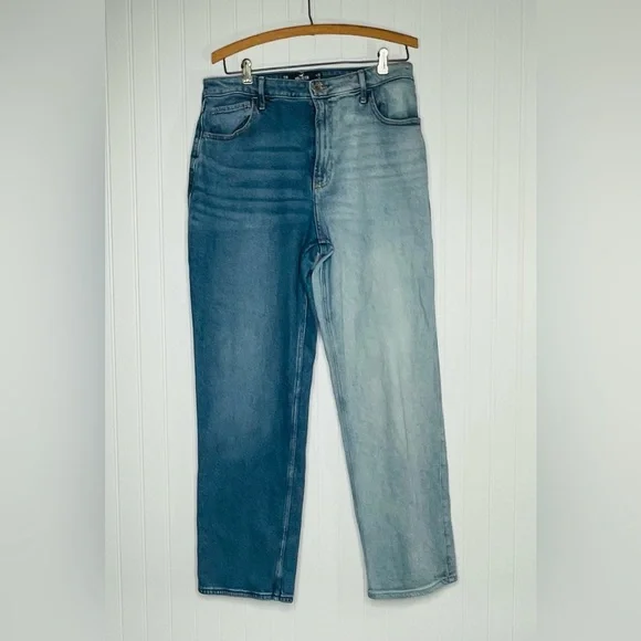 Hollister Two Tone Ultra High Rise Stacked Vintage Straight Jeans - Picture 2 of 8